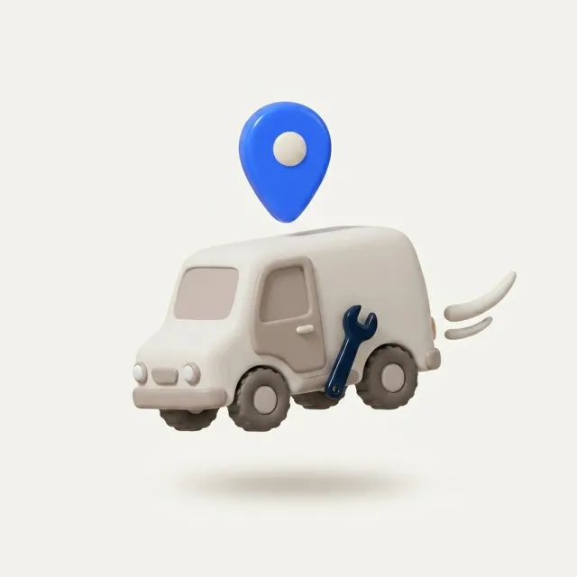 Cruu service van heading to a customer location